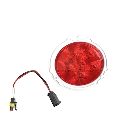 Truck-Lite Super 44, Led, Red, Round, 6 Diode, Stop/Turn/Tail, Gray Flange Mount Forget S.S.,  44032R3